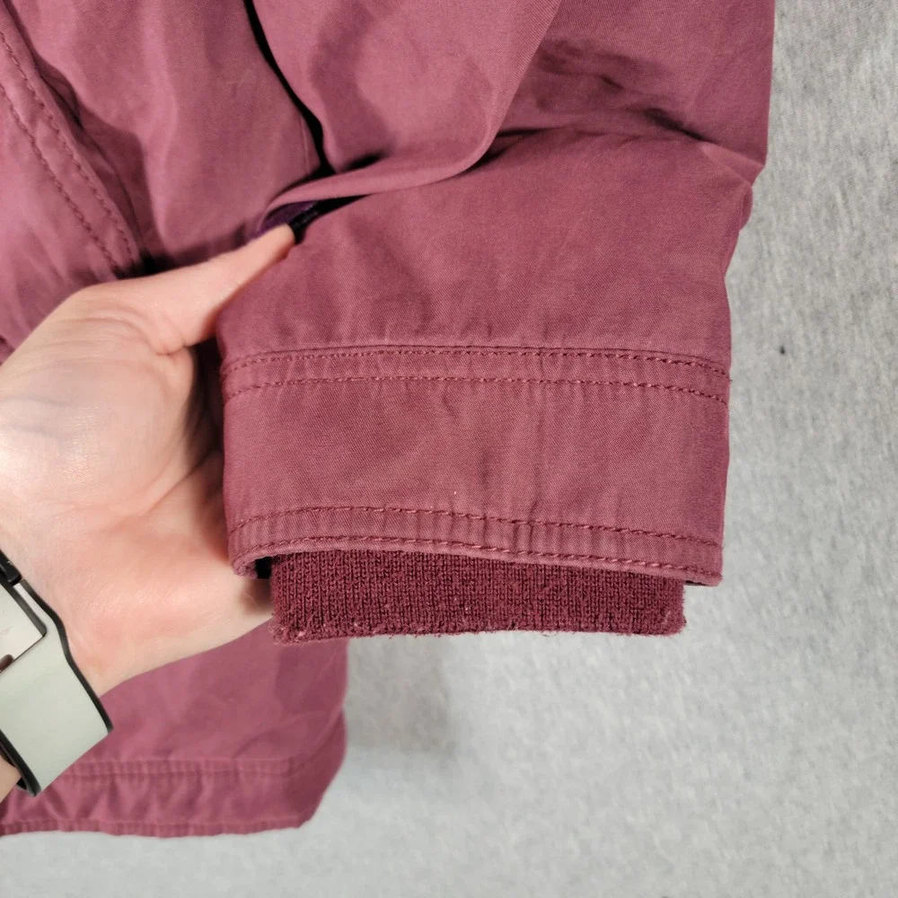 Abercrombie Kids Parka Jacket Kids 15/16 Maroon Faux Fur Hooded Sherpa Lined